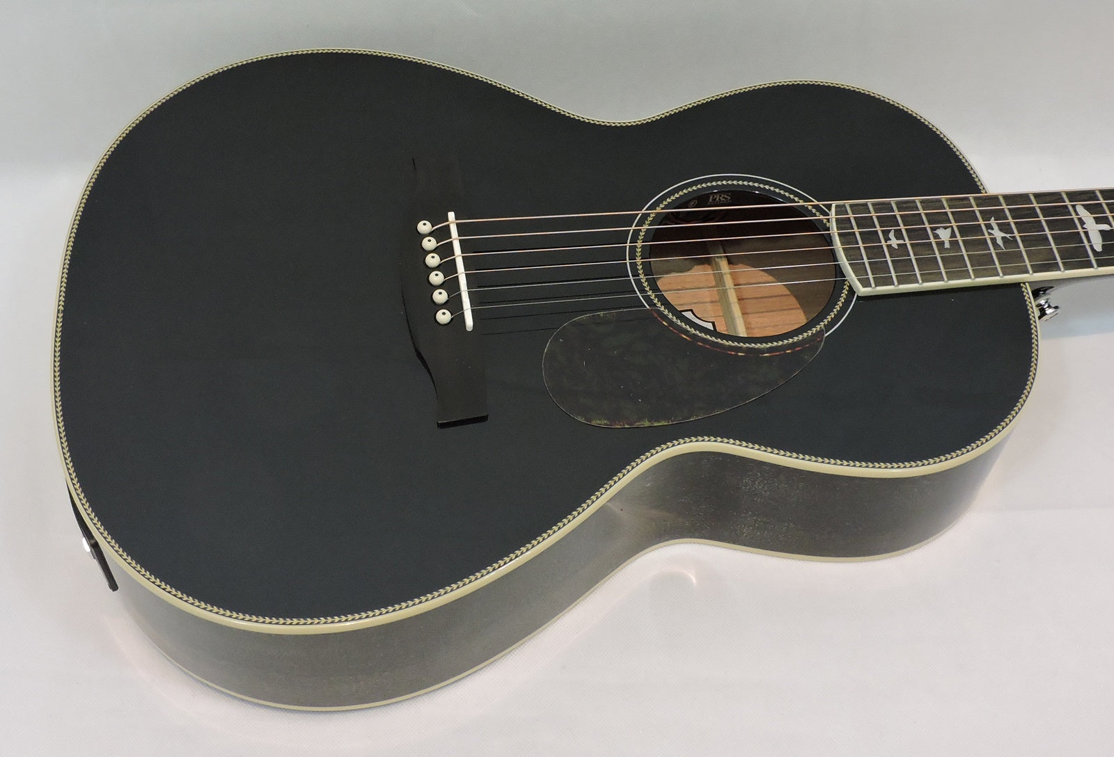 PRS SE P20E Parlour. Limited Edition Gloss Black Top with Dog Hair Back & Sides