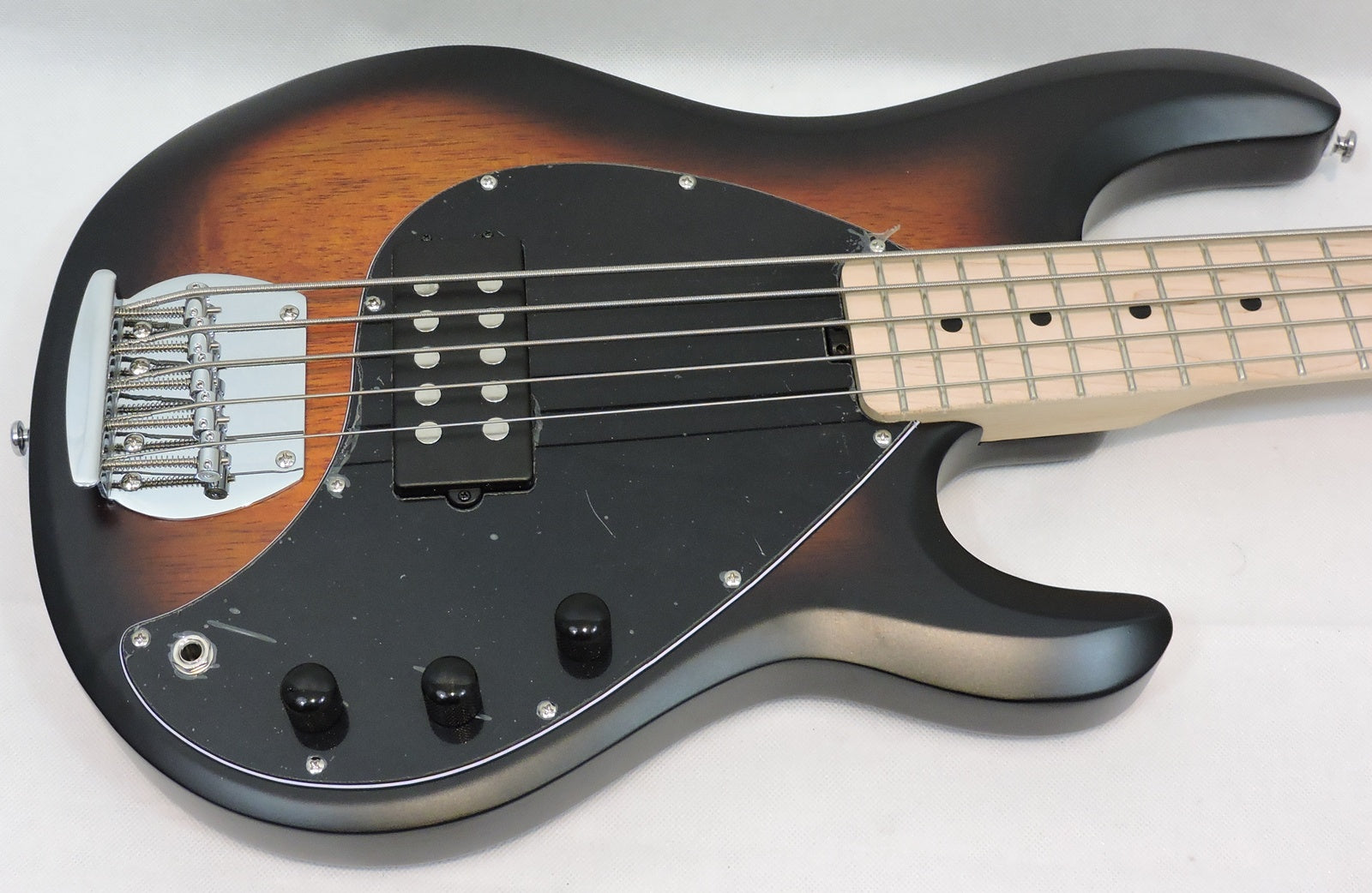 Sterling by MusicMan Sub Ray 5 Bass. Vintage Sunburst Satin