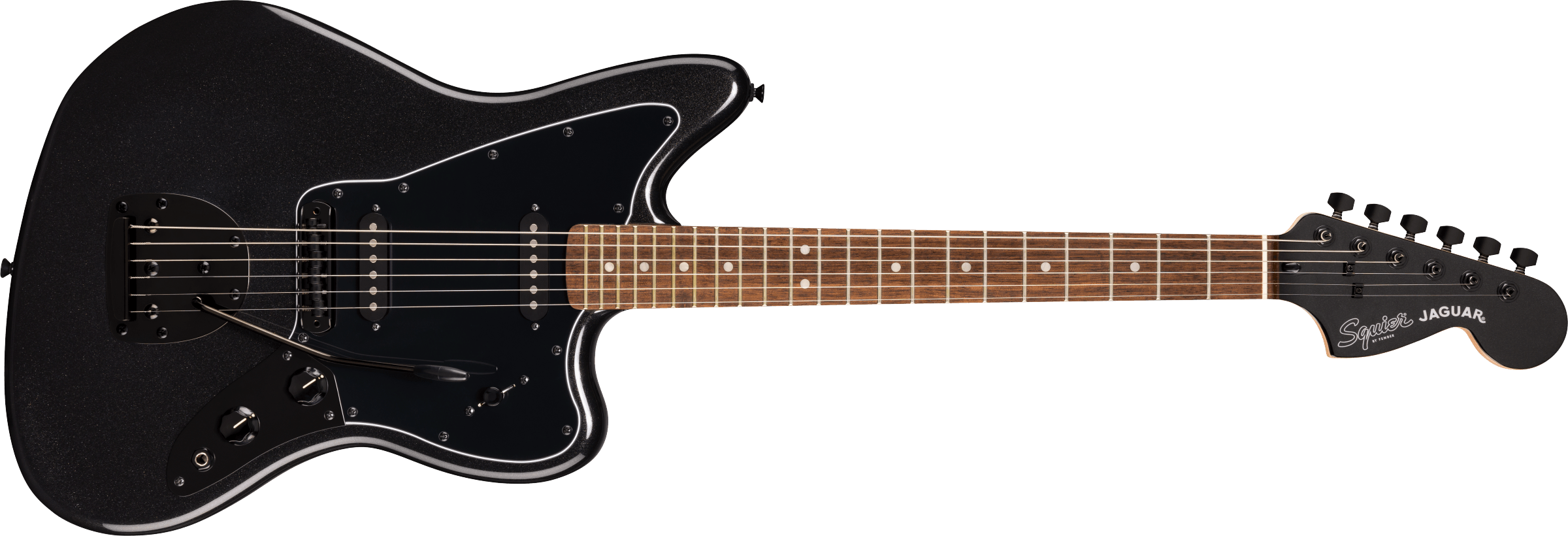 Squier FSR Affinity Jaguar, Laurel Fingerboard, Metallic Black