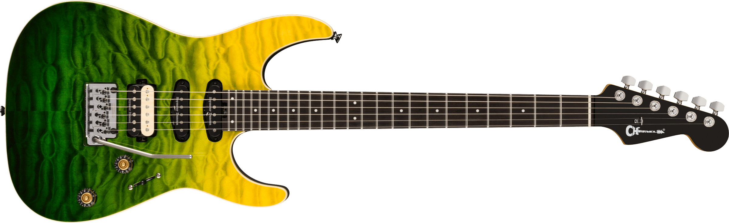 Charvel Pro-Mod Plus Dinky® DK24 HSS 2PT EB QM, Ebony Fingerboard, Zombie Fade - COMING SEPTEMBER 2026