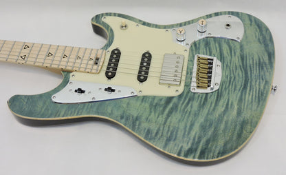 Valiant Mercury HSS ‘Blue In Green’, Maple Neck with Stainless Steel Frets