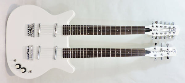 Danelectro 6/12 Doubleneck Electric Guitar. White Pearl