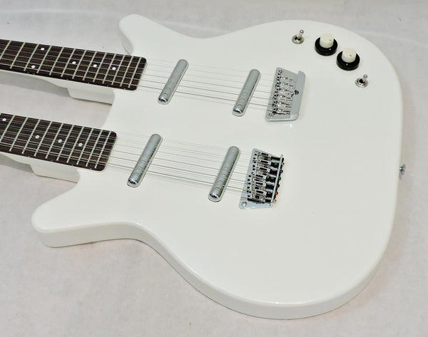 Danelectro 6/12 Doubleneck Electric Guitar. White Pearl