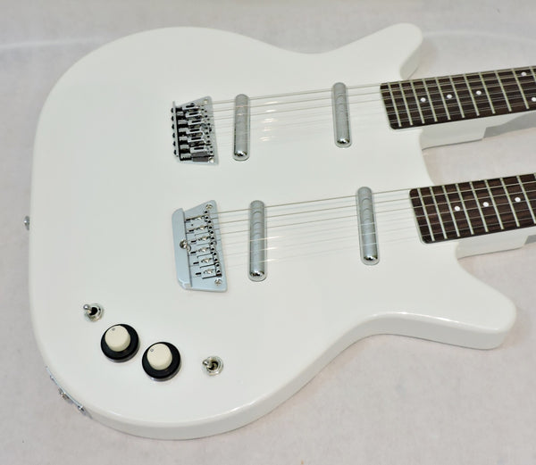 Danelectro 6/12 Doubleneck Electric Guitar. White Pearl