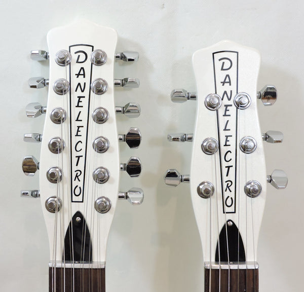 Danelectro 6/12 Doubleneck Electric Guitar. White Pearl