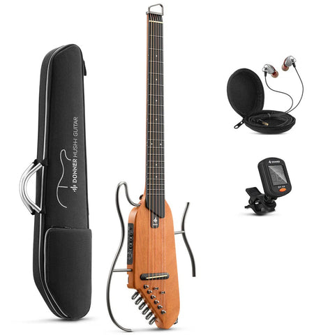 Donner HUSH-I Headless Hush Guitar Mahogany