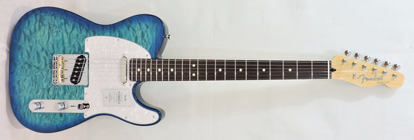 Fender 2024 Collection Made in Japan Hybrid II Telecaster®, Rosewood Fingerboard, Quilt Aquamarine