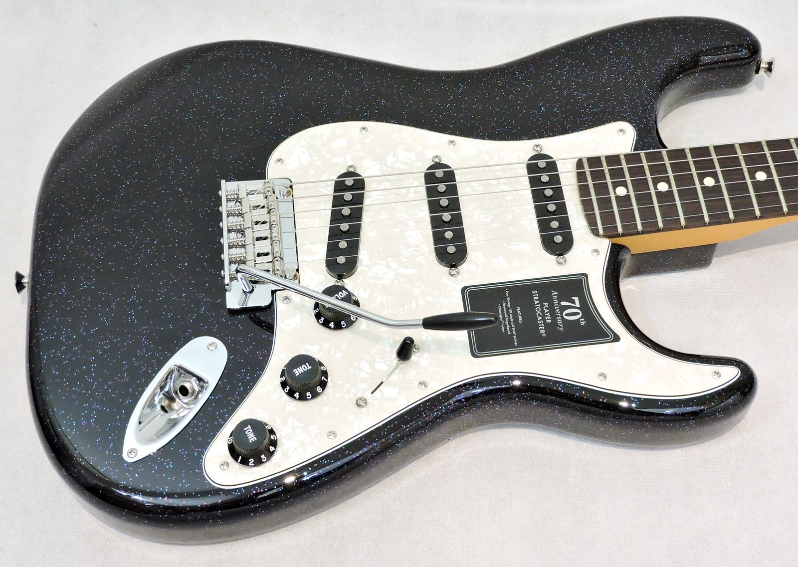 Fender 70th Anniversary Player Stratocaster® Rosewood Fingerboard. Nebula Noir