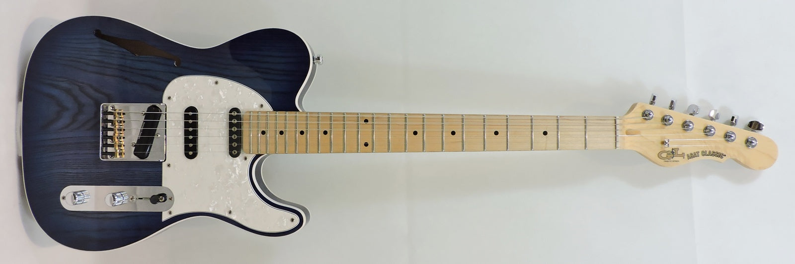 G&L Tribute Asat Classic Semi-hollow Blueburst With Upgrades - Used