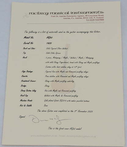 McIlroy AG60 Handmade Acoustic Guitar