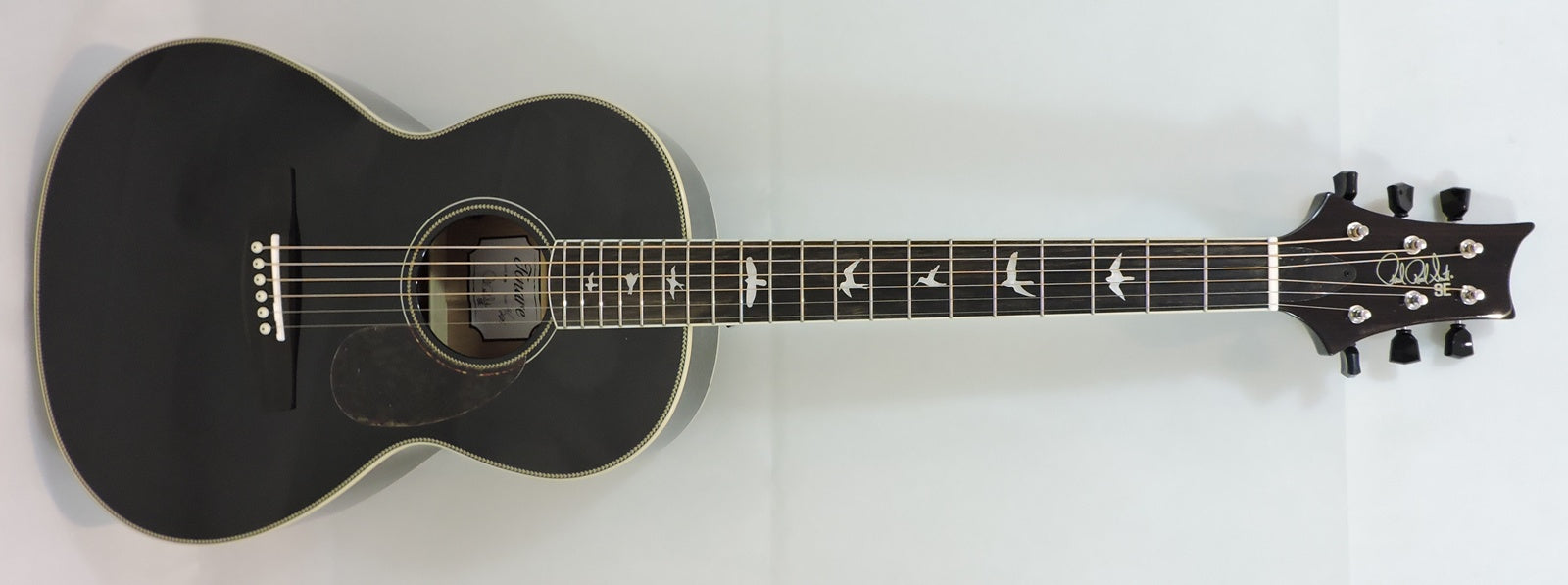 PRS SE P20E Parlour. Limited Edition Gloss Black Top with Dog Hair