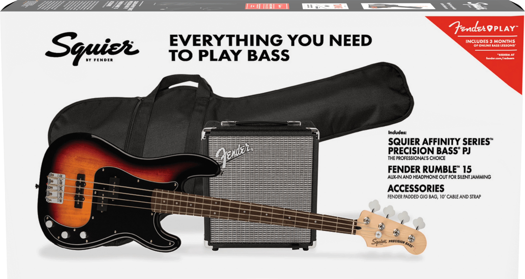 Squier Affinity Series™ Precision Bass® PJ 3TS Pack