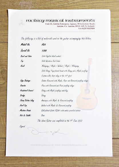 McIlroy A25 Handmade Acoustic Guitar