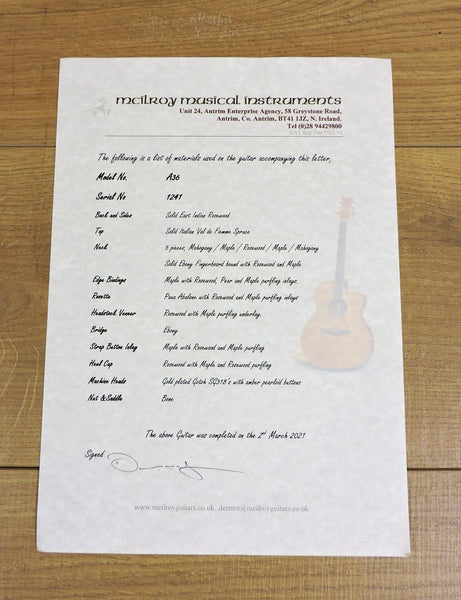 McIlroy A36 Hand-Made Acoustic Guitar