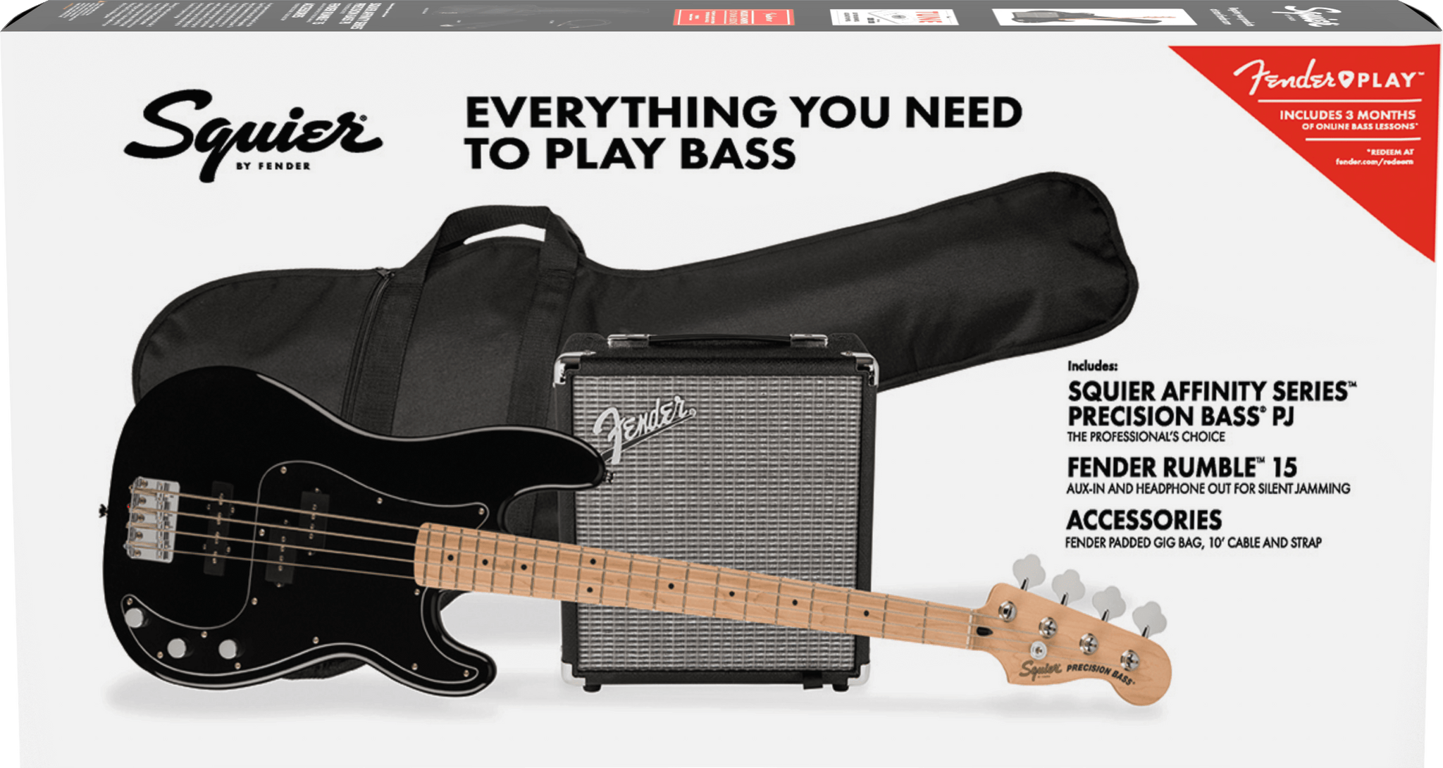 Squier Affinity Series™ Precision Bass® PJ Pack Black