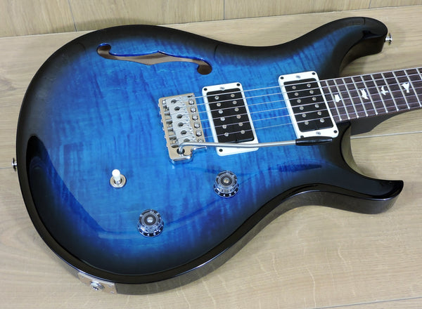 PRS CE Semi-Hollow Blue Matteo Smokebust Custom Colour Blackout Neck